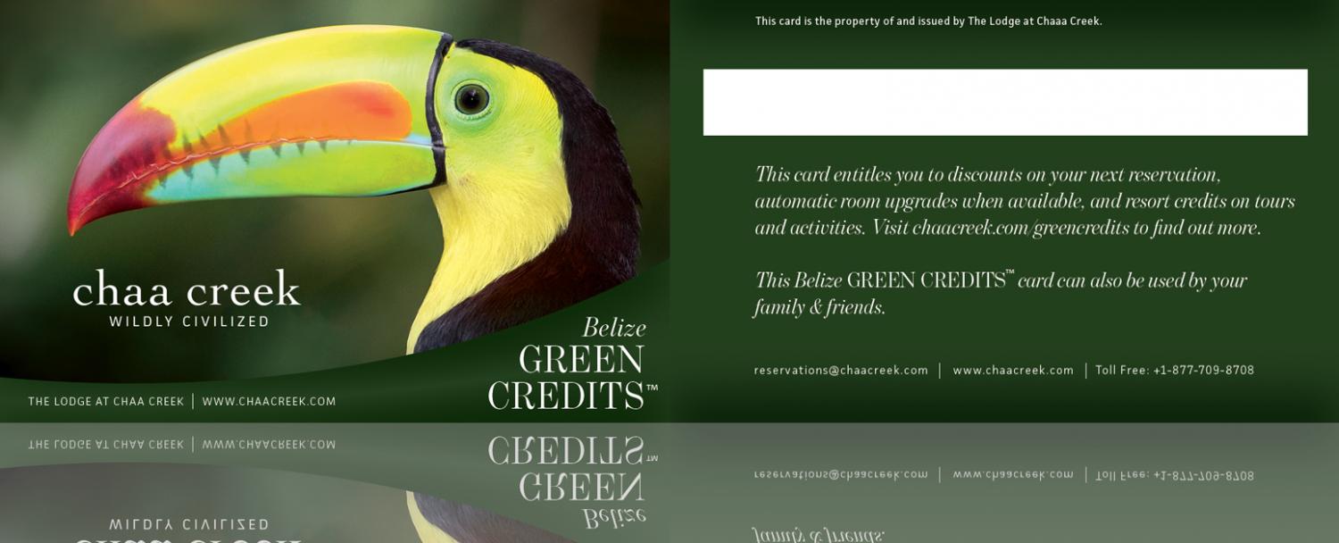 belize green credits card at chaa creek resort